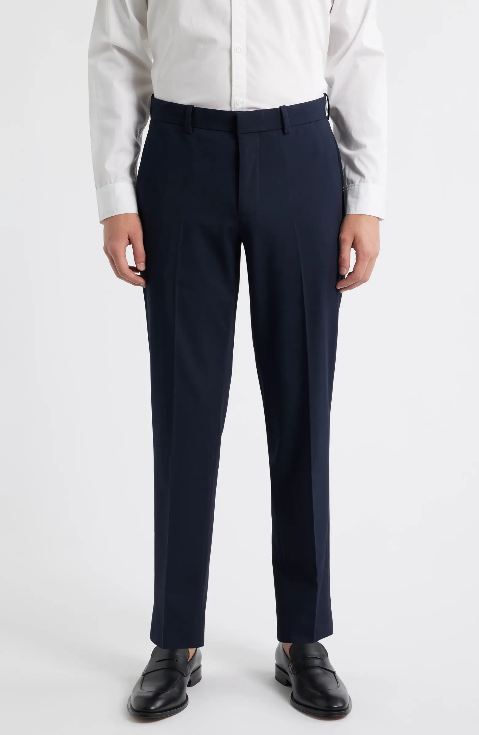 Open Edit Slim Fit Solid Flat Front Stretch Suit Pants | Nordstrom | Nordstrom