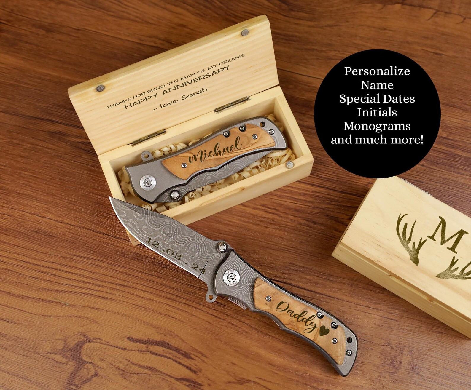 Engraved Pocket Knife & Box, Fathers Day Personable, Groomsmen Personable, Best Men Gifts, Person... | Etsy (US)