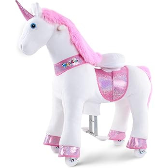 WondeRides Ride on Pink Unicorn Horse Toy (Medium Size 4, Height 36 Inch), Riding Horse Pony Walk... | Amazon (US)