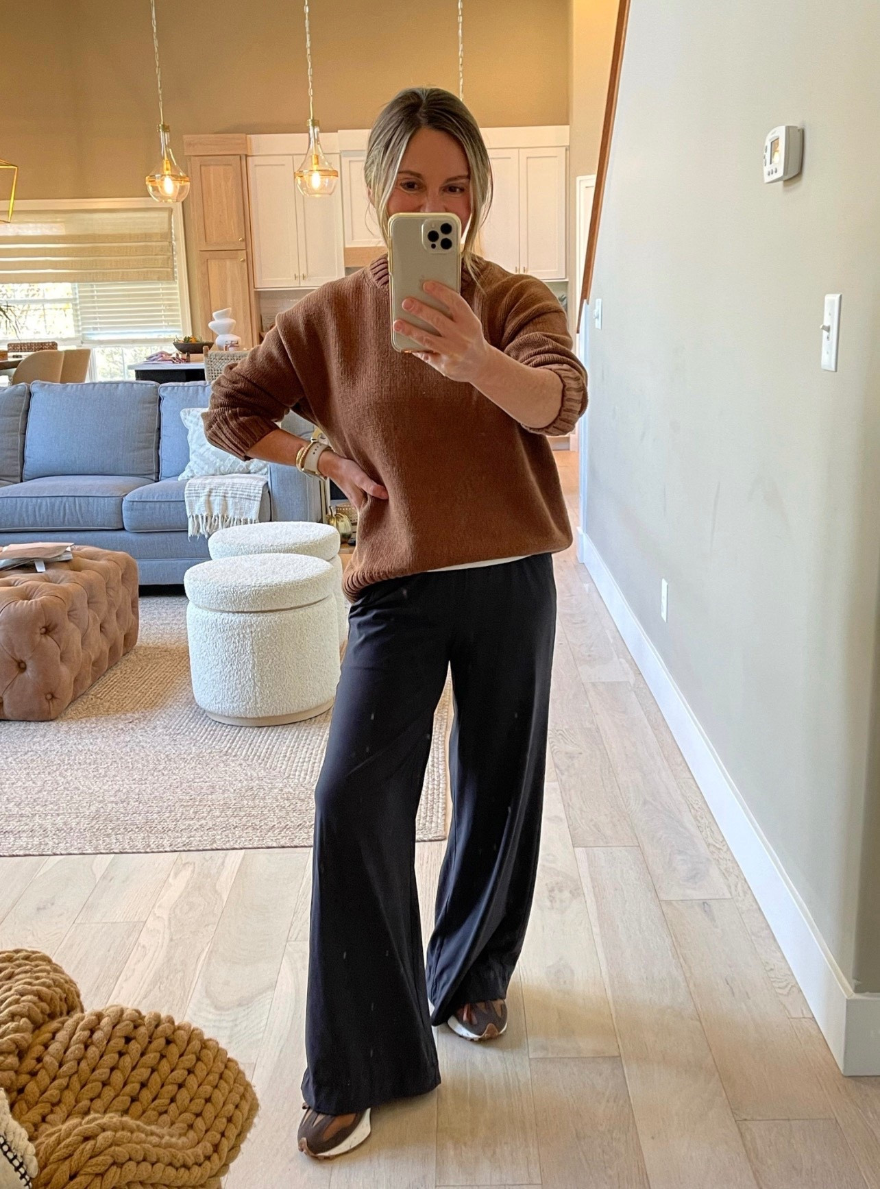 Some of my favorite pants @Vuori US - great for travel and perfect for warm weather, but can be paired with cozier pieces for now!! My sweater (my color is last season) is currently on sale and this year’s selection of colors is 👌🏼! 

Villa Pants - xxs (regular length, had to hem - I’m 5’1”)
Sweater - xxs, fits oversized, 100% cotton

#LTKOver40 #LTKSaleAlert #LTKPetite