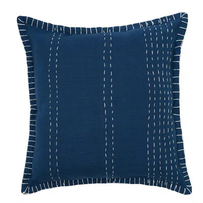 Eustace Cotton Throw Pillow Highland Dunes Color: Navy | Wayfair North America