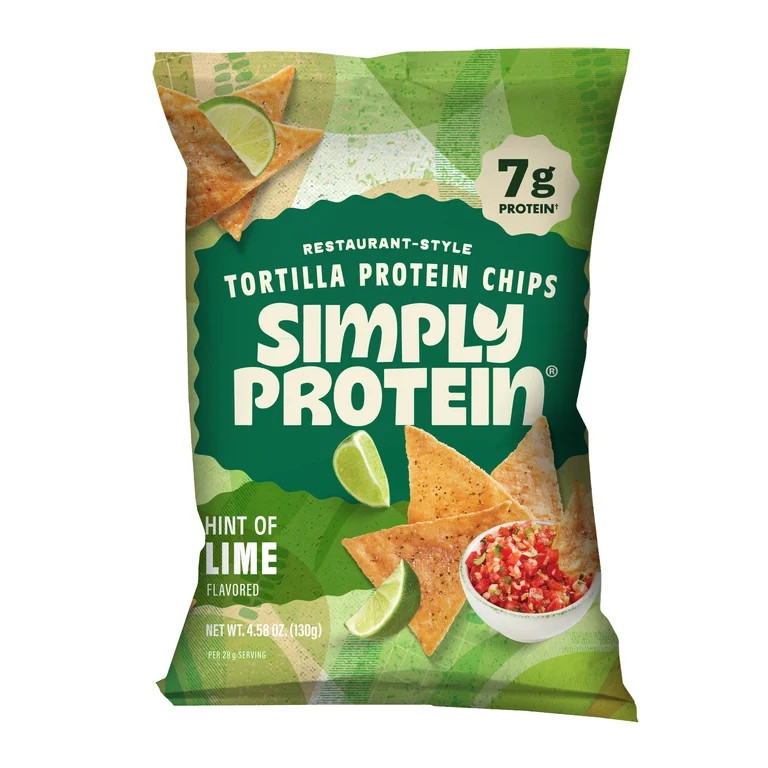 Simply Protein Restaurant Style Tortilla Chips, Hint of Lime, 7g Protein, Gluten Free, 1 pack, 4.... | Walmart (US)