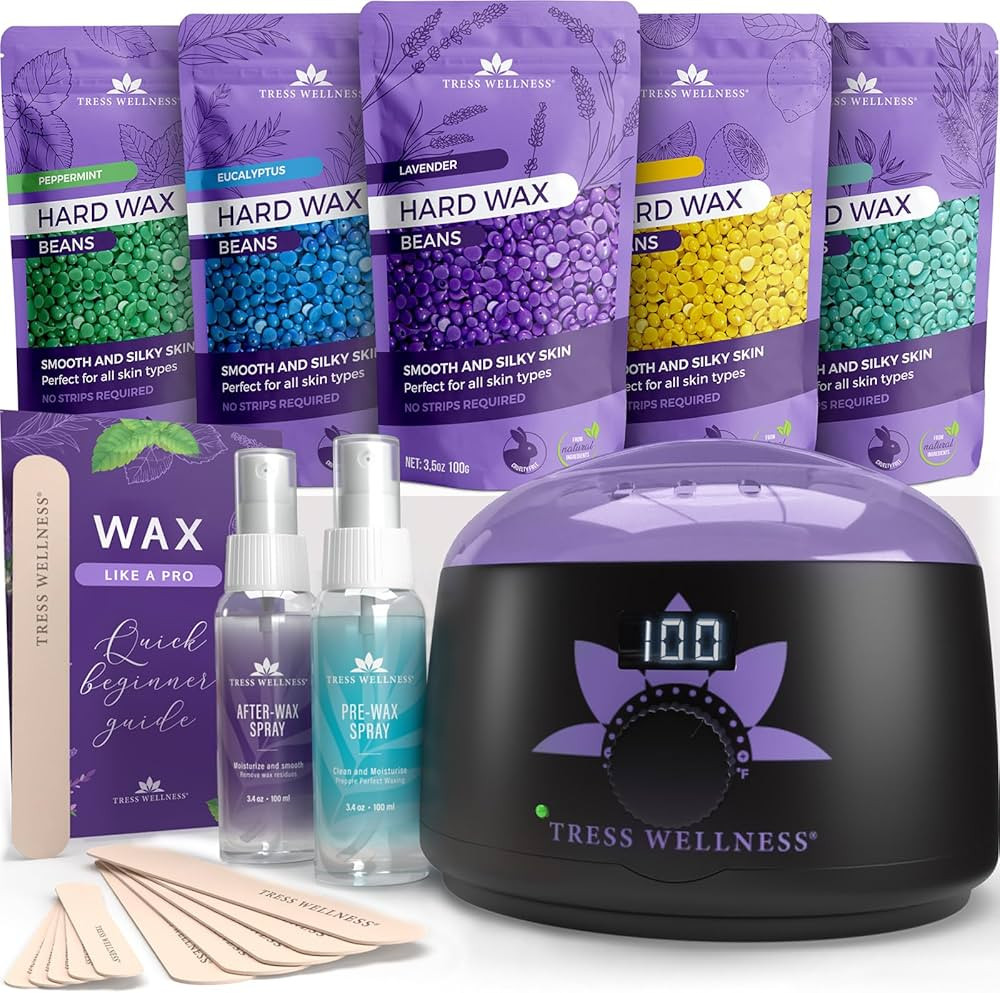 Tress Wellness Waxing Kit for Brazilian Wax - Easy to Use - For Sensitive Skin - Digital Display,... | Amazon (US)