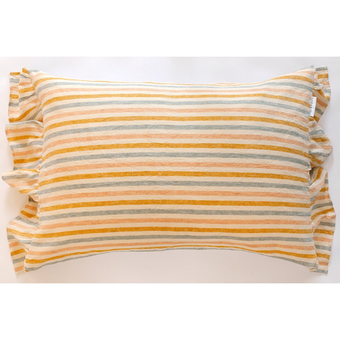 Ruffle Pillowcase Seaside Stripe - Etsy | Etsy (US)