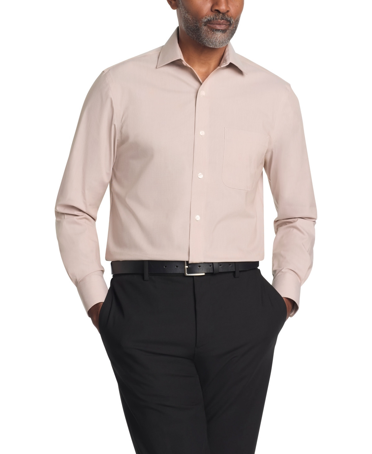 Tommy Hilfiger Men's Regular Fit Dress Shirt - Tan | Macy's