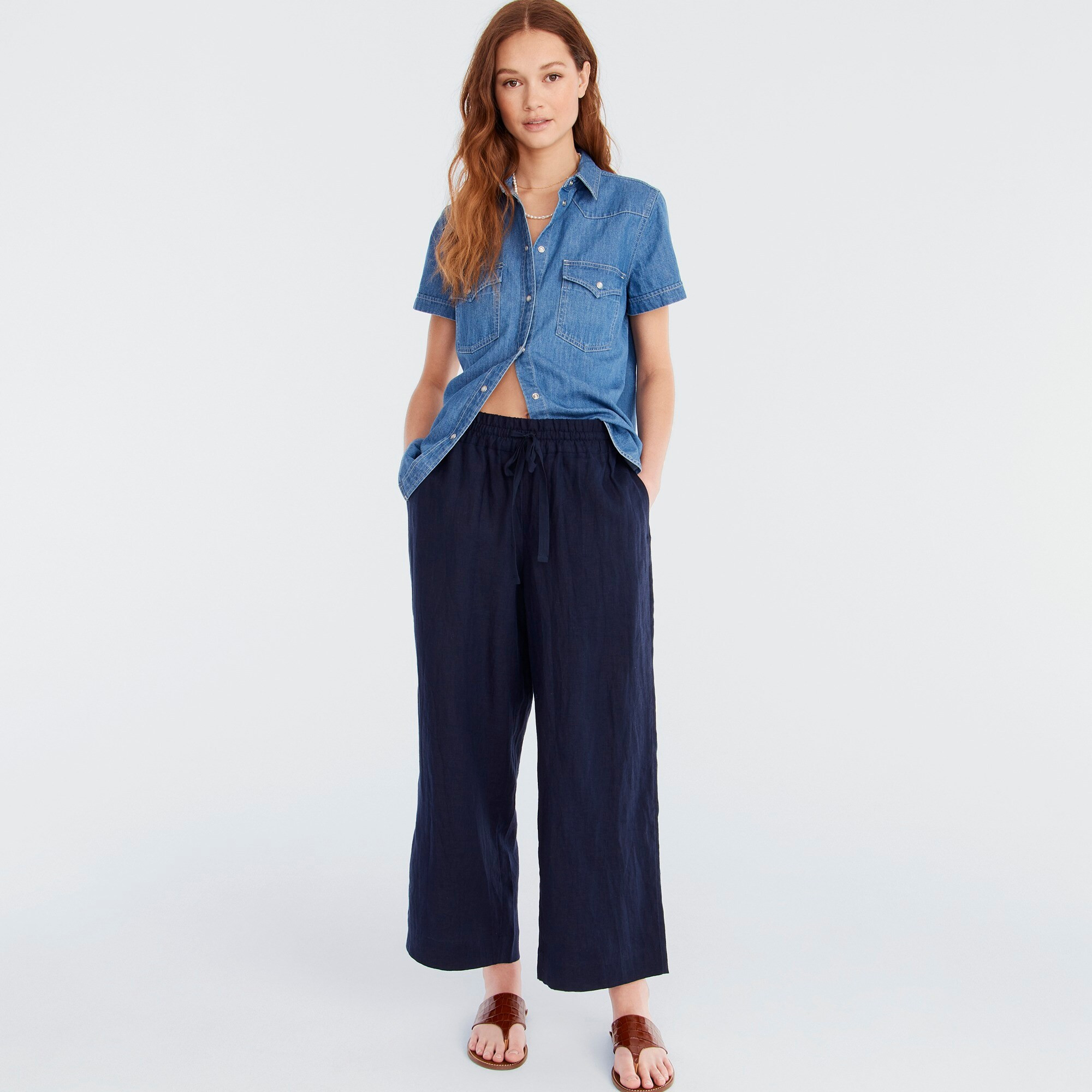 Wide-leg linen pant | J. Crew US