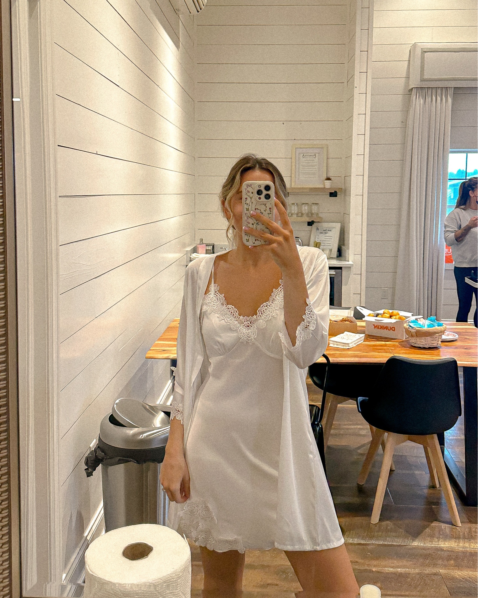 The getting ready fit 💭 this dress & robe were so comfy for the morning getting ready! Wearing a small, very true to size!

#LTKItBag #LTKWedding #LTKFindsUnder50
