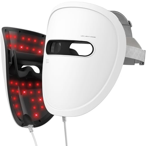 LED Face Mask Light Therapy, Red Light Therapy for Face, 4 Modes with Red, Blue, Near-infrared and Dual Red & Blue Lights for Anti-Aging, Reduce Acne and Blemish Repair, 256 LEDs, Rechargeable Remote | Amazon (US)