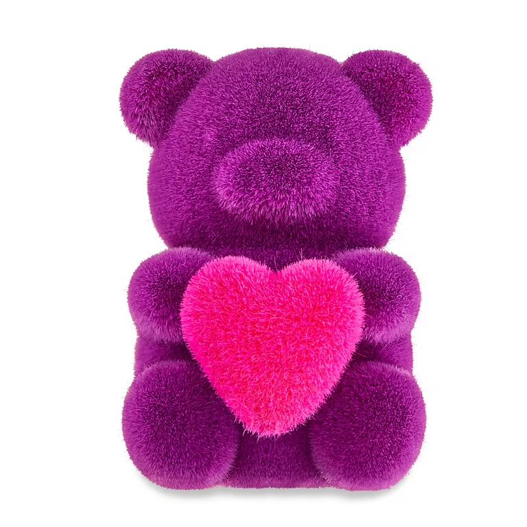 Valentine's Day Small Flocked Purple Bear, 4", by Way To Celebrate | Walmart (US)