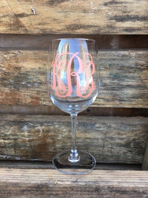 Monogram Wine Glass, Monogram Bridesmaid Gift, Girls Weekend Wine Glass, Matron of Honor Gift, Bache | Etsy (US)