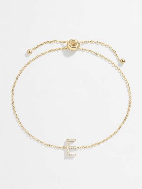 Initial 14K Gold Diamond Pull-Tie Bracelet | BaubleBar (US)