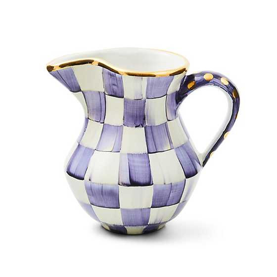 Plum Check Ceramic Creamer | MacKenzie-Childs