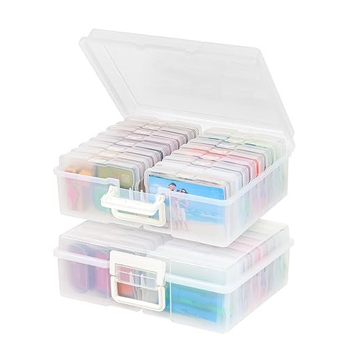 IRIS USA 4" x 6" Photo Storage Craft Keeper, 2 Pack, Main Container with 16 Organization Cases for Pictures, Crafts, Scrapbooking, Stationery Storage, Protection and Organization, Clear | Amazon (US)