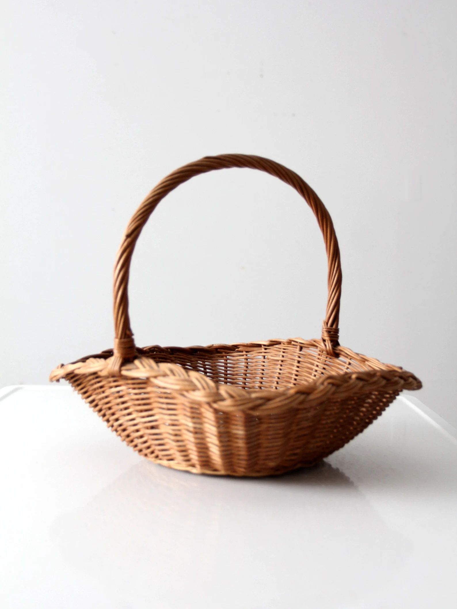 Vintage Wicker Handle Basket - Etsy | Etsy (US)
