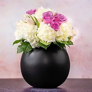 Walbrook Matte Black Vase - Contemporary Black Flower Vase for Black Decor, Black Vases Home Deco... | Amazon (US)