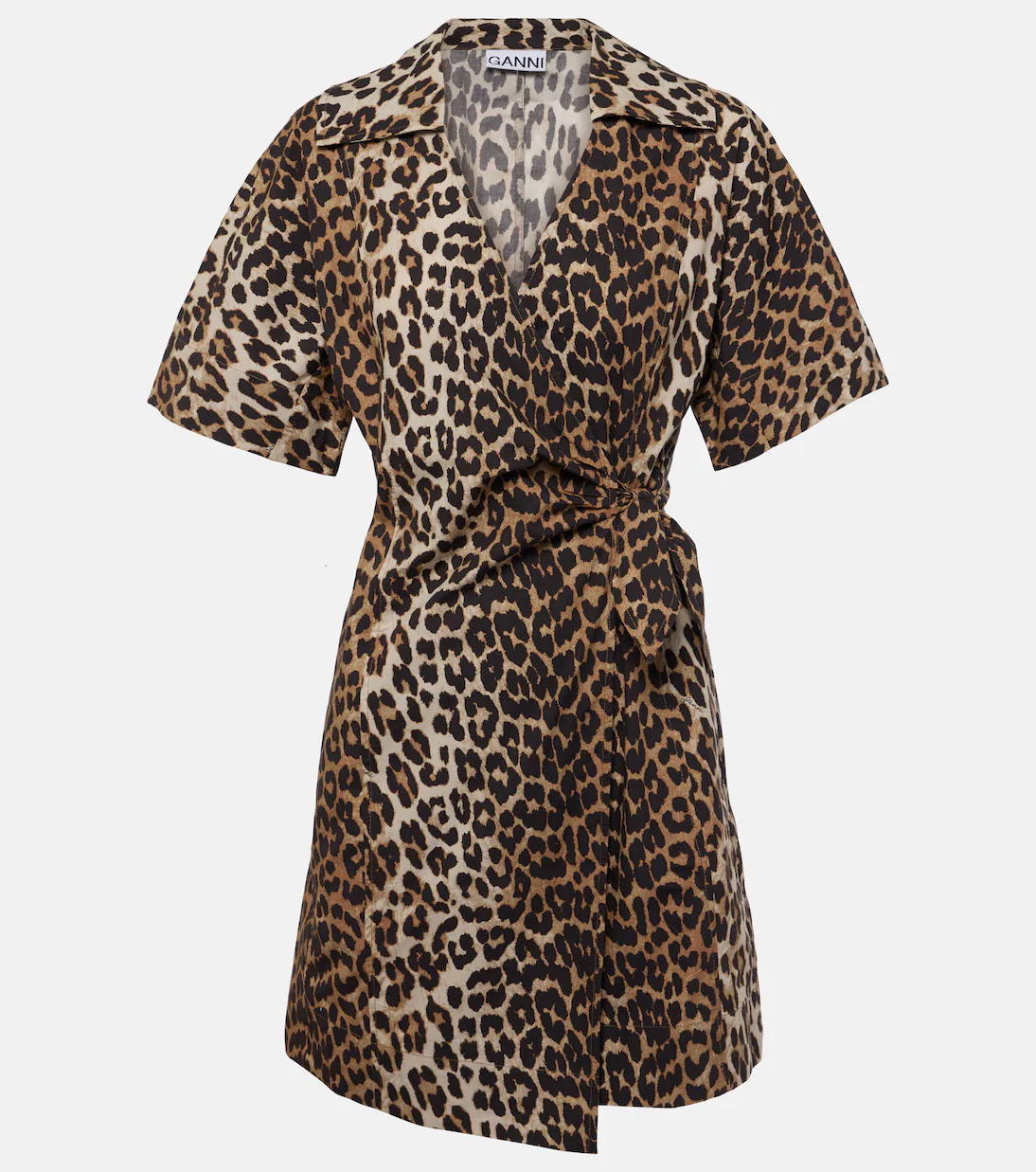 Leopard-print cotton wrap dress | Mytheresa (UK)