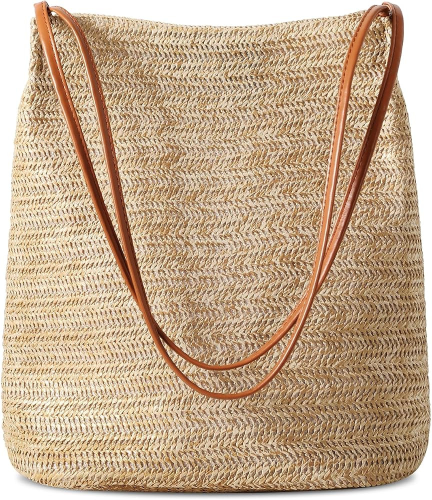 Tavaleu Straw Beach Bags for Women Tote Handbag Shoulder Hobo Bucket Bag | Amazon (US)