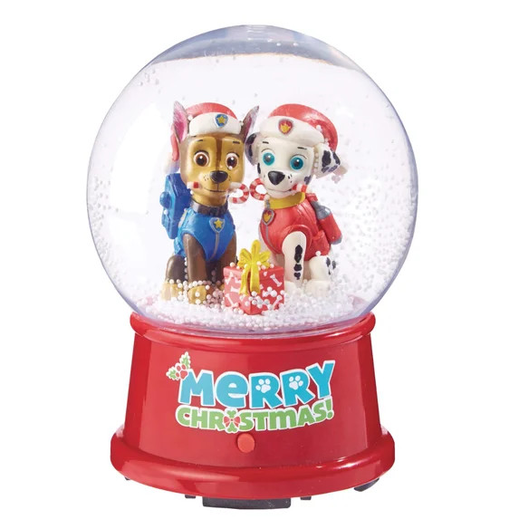 Paw Patrol Plastic Musical Christmas Decoration Snow Globe, 4 3/4-in | Walmart (US)