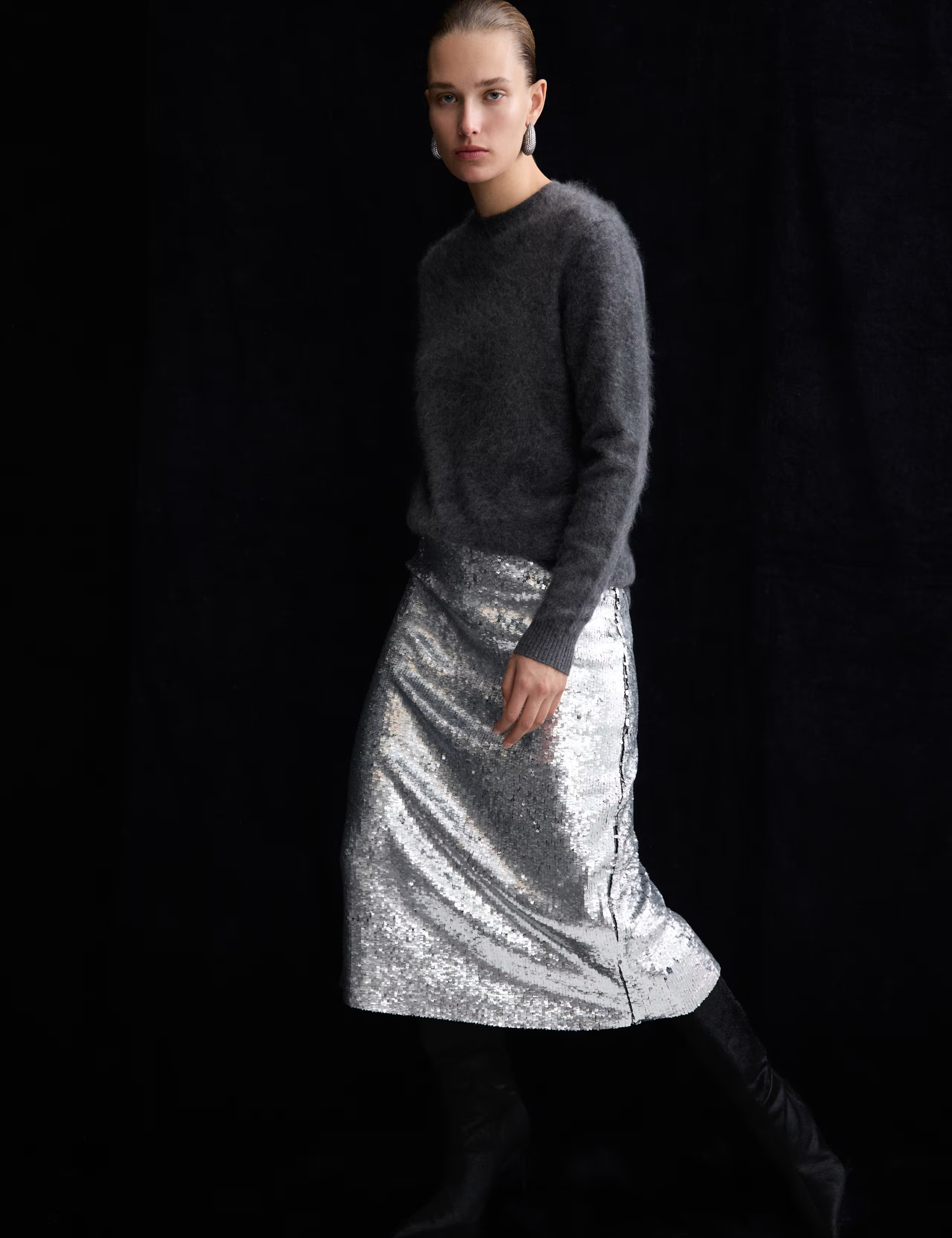 Sequin Midi Column Skirt | M&S x 16Arlington | M&S | Marks & Spencer (UK)