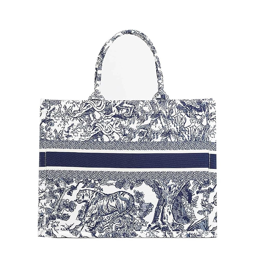 Fashion luxury tote bag cotton linen one shoulder handbag large capacity jacquard embroidery retr... | Amazon (US)