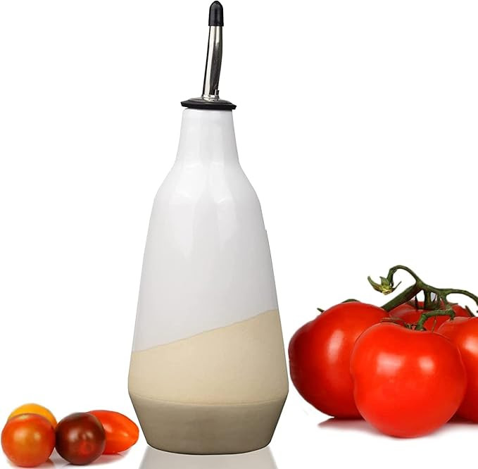 Gute Cruet Ceramic Olive Oil Dispenser Bottle - 400ml Vinegar Cruet Bottle with Pourers - Blue Ol... | Amazon (US)
