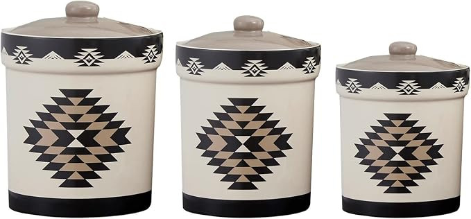 Paseo Road Chalet Aztec 3 Piece Ceramic Dinnerware Canister Set, Southwestern Rustic Cabin Lodge ... | Amazon (US)