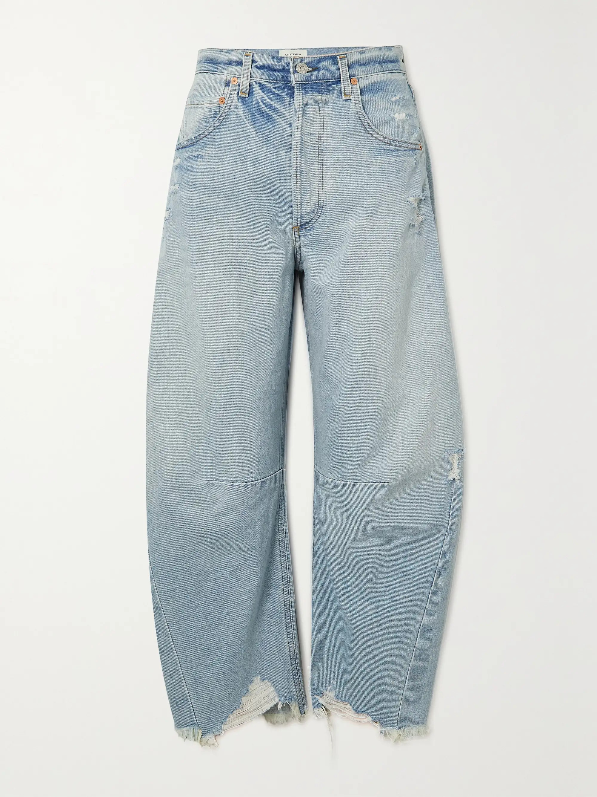 Horseshoe hoch sitzende Jeans in Distressed-Optik | NET-A-PORTER (UK & EU)