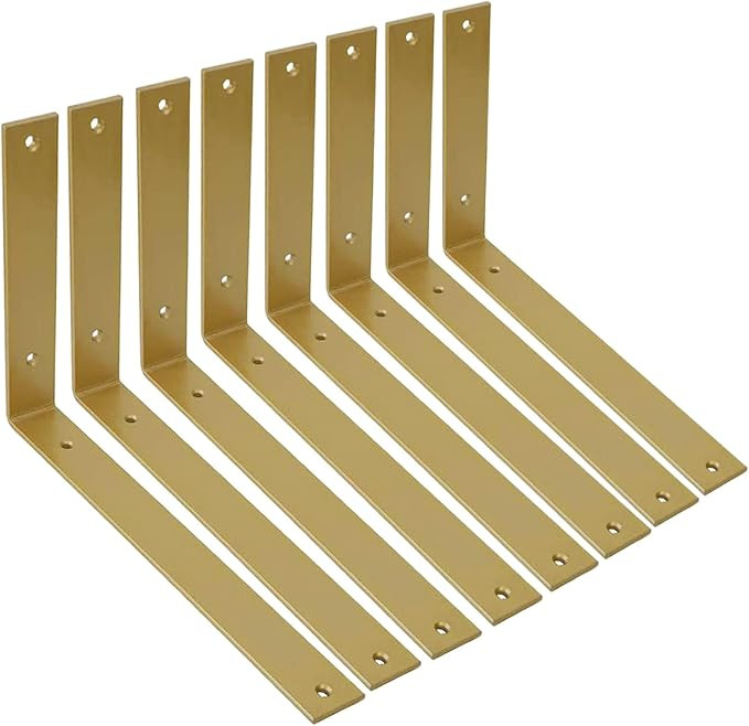 Shelf Brackets 12 Inch L Brackets for Shelves Heavy Duty Gold Wall Brackets for Shelves 5mm Thick... | Amazon (CA)