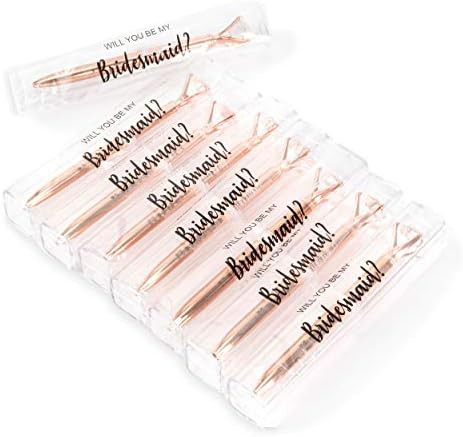 Heather & Willow Bridesmaids Diamond Pens Set of 8 | Bridesmaid Proposal Gifts Box, Bachelorette ... | Amazon (US)