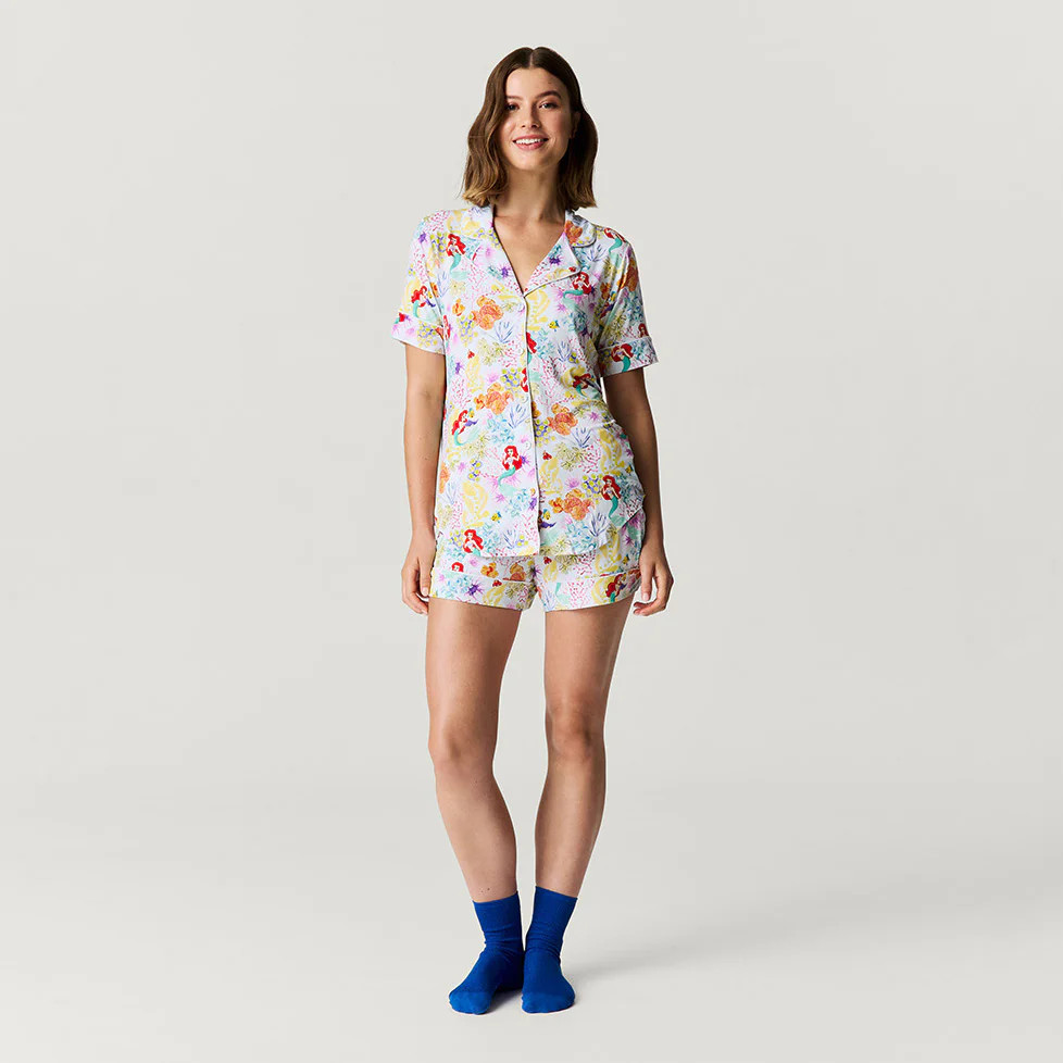 Mermaid Blue Short Sleeve Womens Pajamas | Disney Princess Ariel | Posh Peanut
