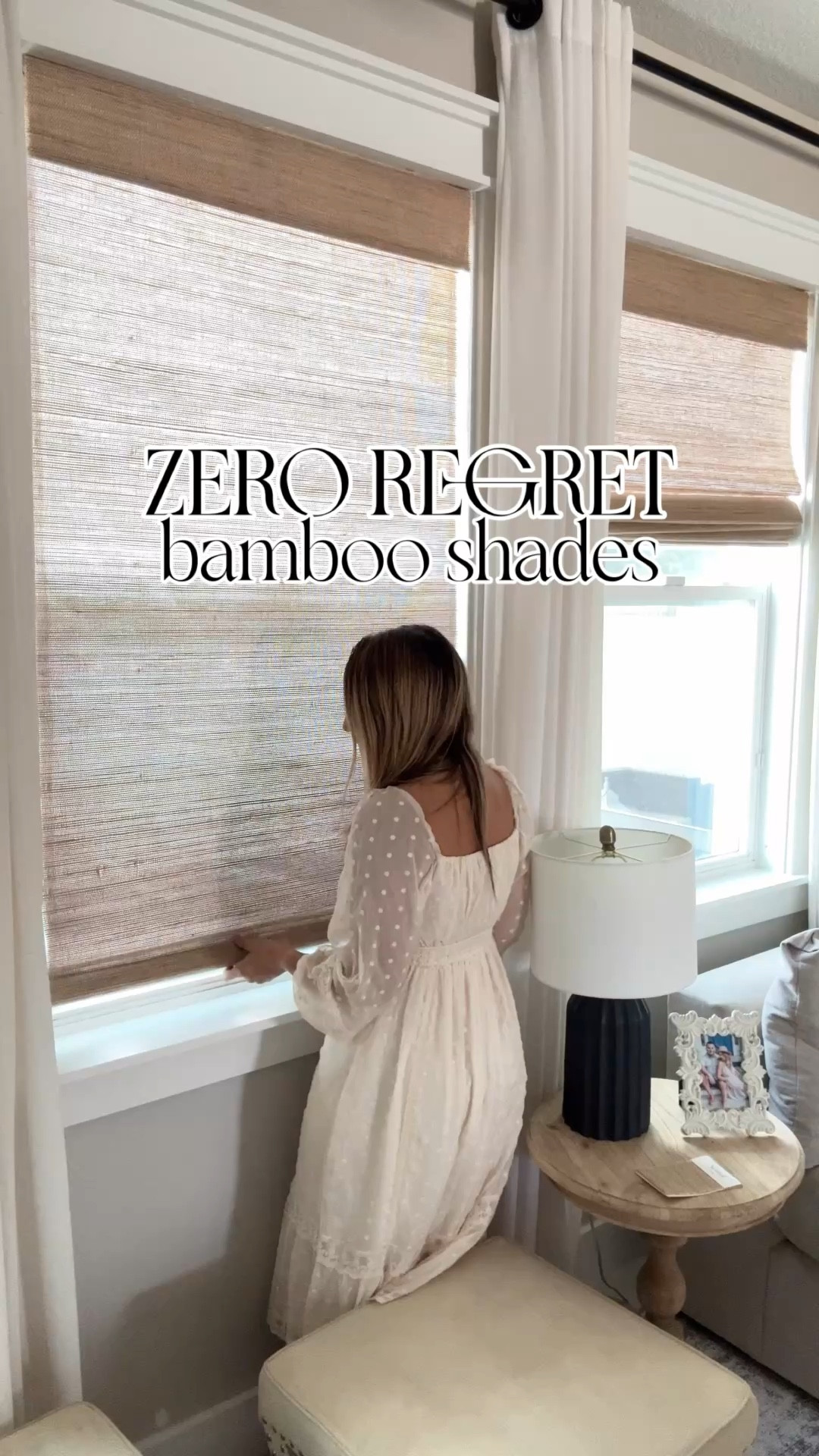 Zero regret bamboo shades 🤭

Added these to my living room + office and I love how they turned out

They let in the prettiest light during the day ☀️ + still give privacy at night 🙌🏼

I went with a warm neutral bamboo + white lining for a clean look

Sizing for reference:
My windows are 34 ¼” W x 60” H

How I hung them:
• Inside mount
• Installed about ¾” in from the front of the window frame (closer to the room, not the glass)
• About 2” in from each side
• You can adjust slightly after installing to get them perfectly centered

Such an easy way to elevate your windows ✨
