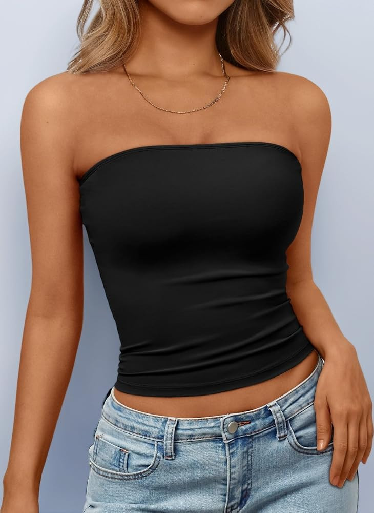 LILLUSORY Strapless Bandeau Tops for Women UK Backless Crop Boob Tube | Amazon (UK)