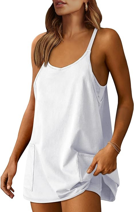 ANRABESS Women Athletic Dress Summer Tennis Workout Active Sports Mini Romper Dress Built in Shor... | Amazon (US)