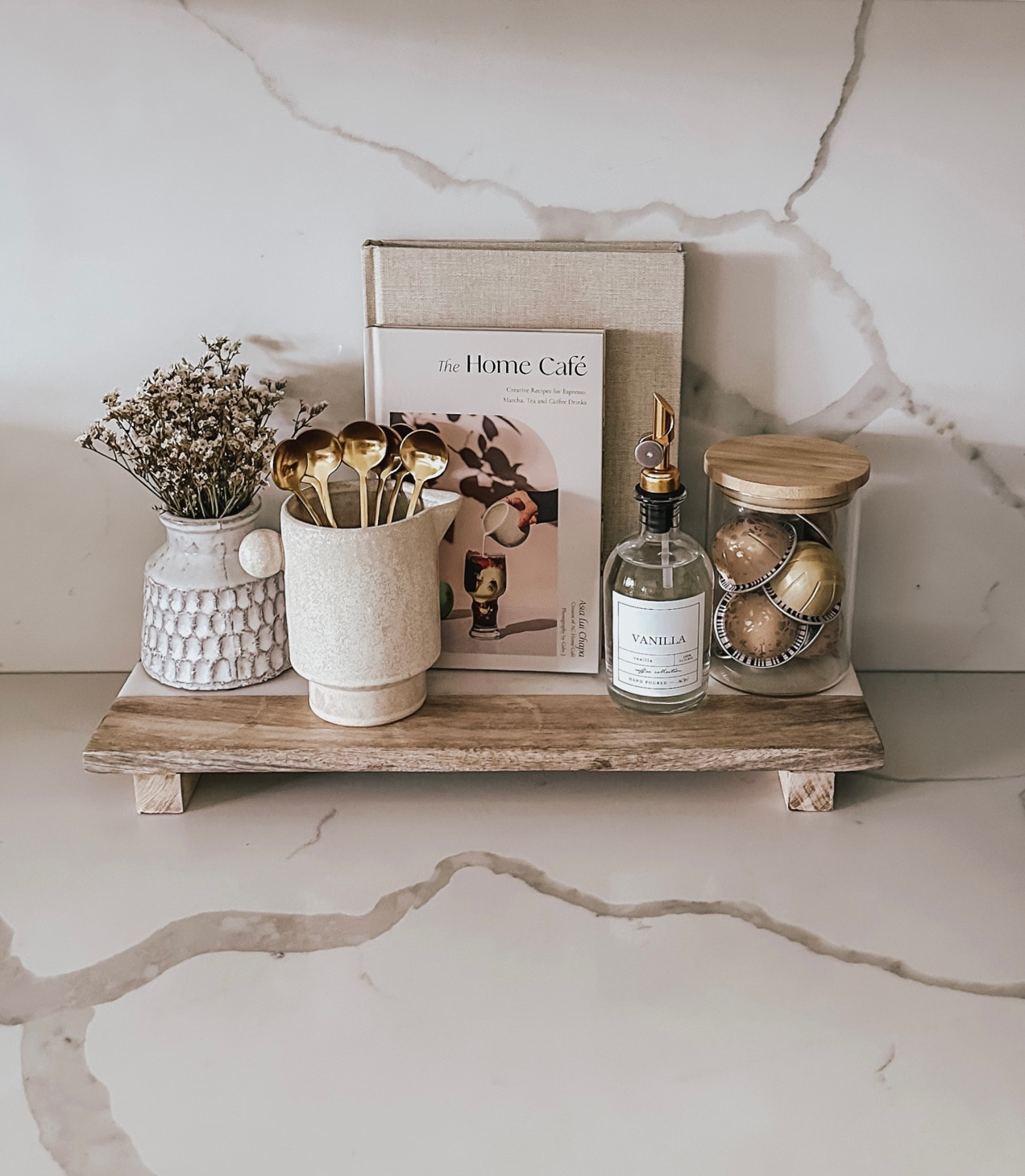 Coffee station #coffeestation #coffeebar #riser #coffeemachine #coffeespoons #kitchen #kitchendecor #amazon #amazonhome #amazonfinds #kitchenbooks #syrupbottle #homedecor 

#LTKunder50 #LTKhome #LTKFind