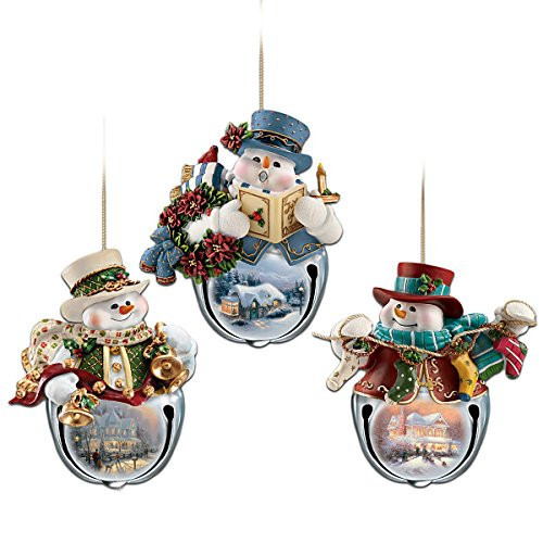 The Bradford Exchange Thomas Kinkade Snow-Bell Holidays Snowman Ornaments: Set of Three | Amazon (US)