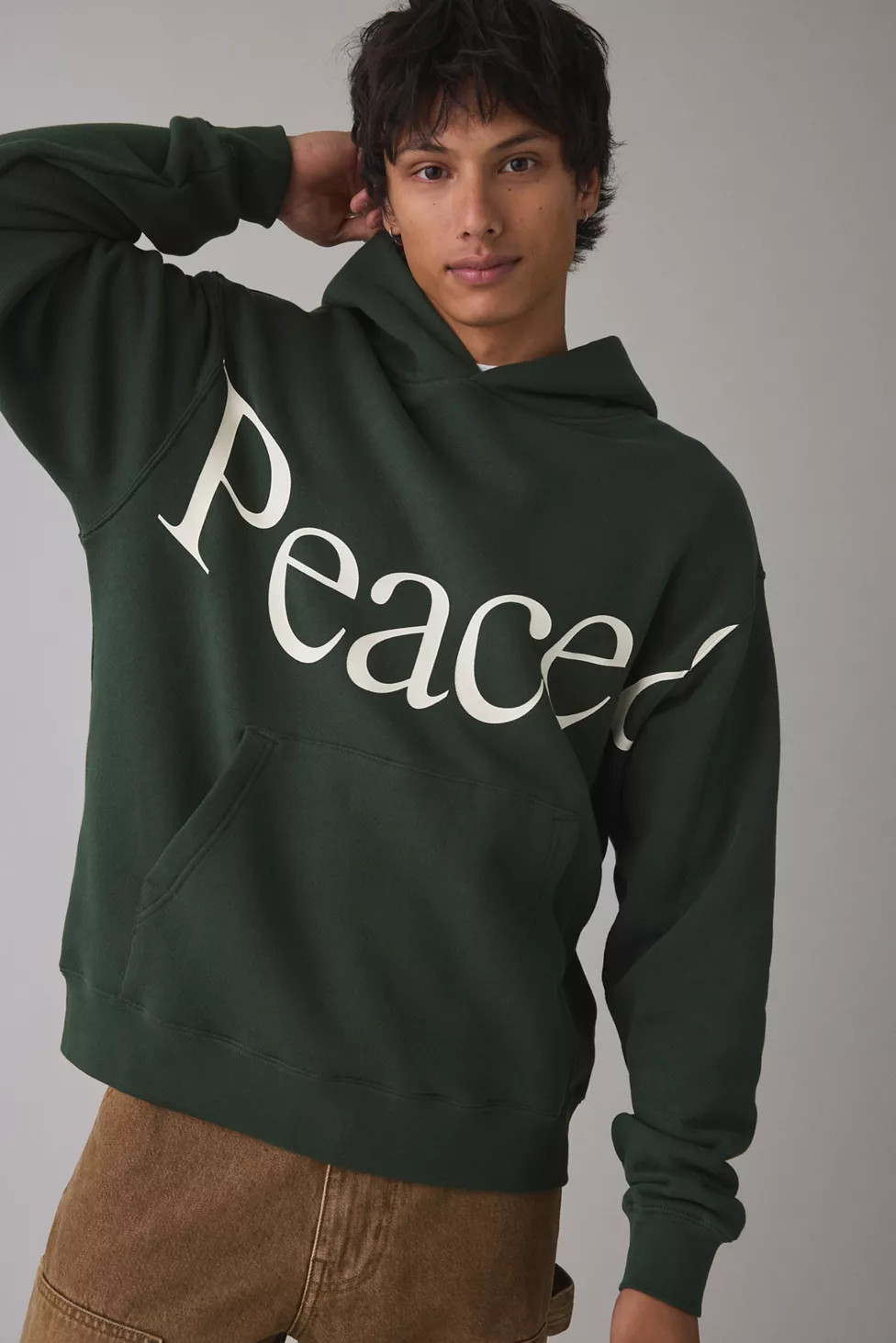 Museum Of Peace & Quiet Jumbo Wordmark Logo Hoodie Sweatshirt | Urban Outfitters (US and RoW)