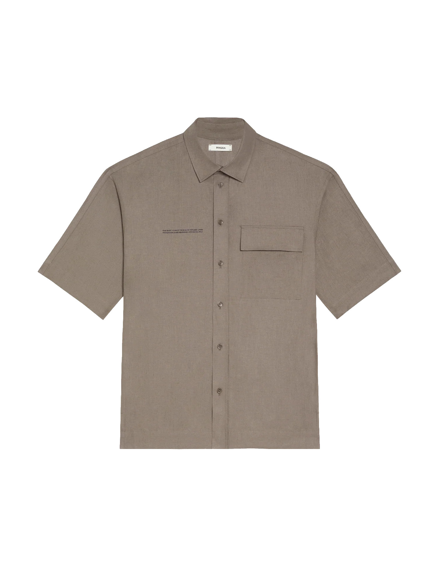 Aloe Linen Short Sleeve Shirt - Mushroom - Pangaia | The Pangaia (EU, UK, AUS)
