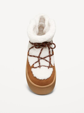 Cozy Lace-Up Platform Booties for Women | Old Navy (CA)