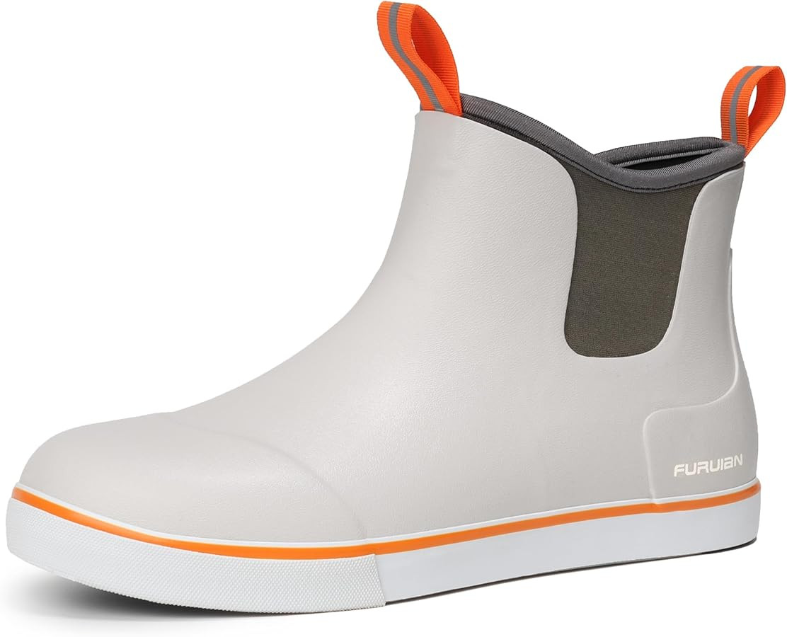 Men's Deck Boots Fishing Boots Waterproof Rain Boots Ankle Booties Slip On Neoprene Rubber Footwe... | Amazon (US)