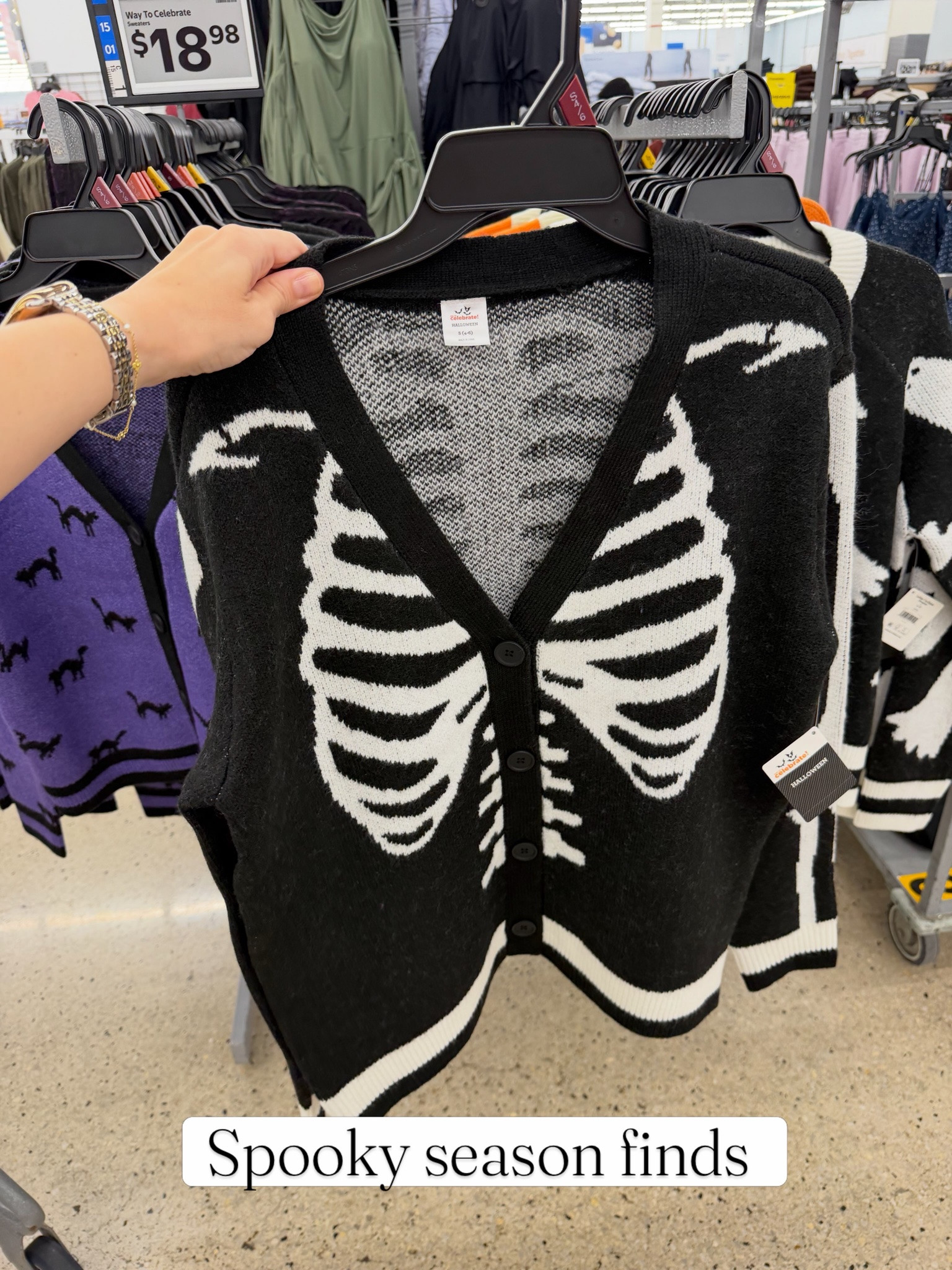 Skeleton cardigan at Walmart for Halloween