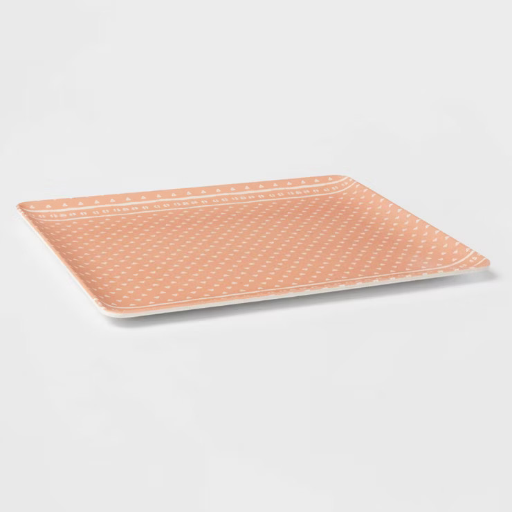 14" x 10" Bamboo and Melamine Serving Platter Pink - Threshold™ | Target