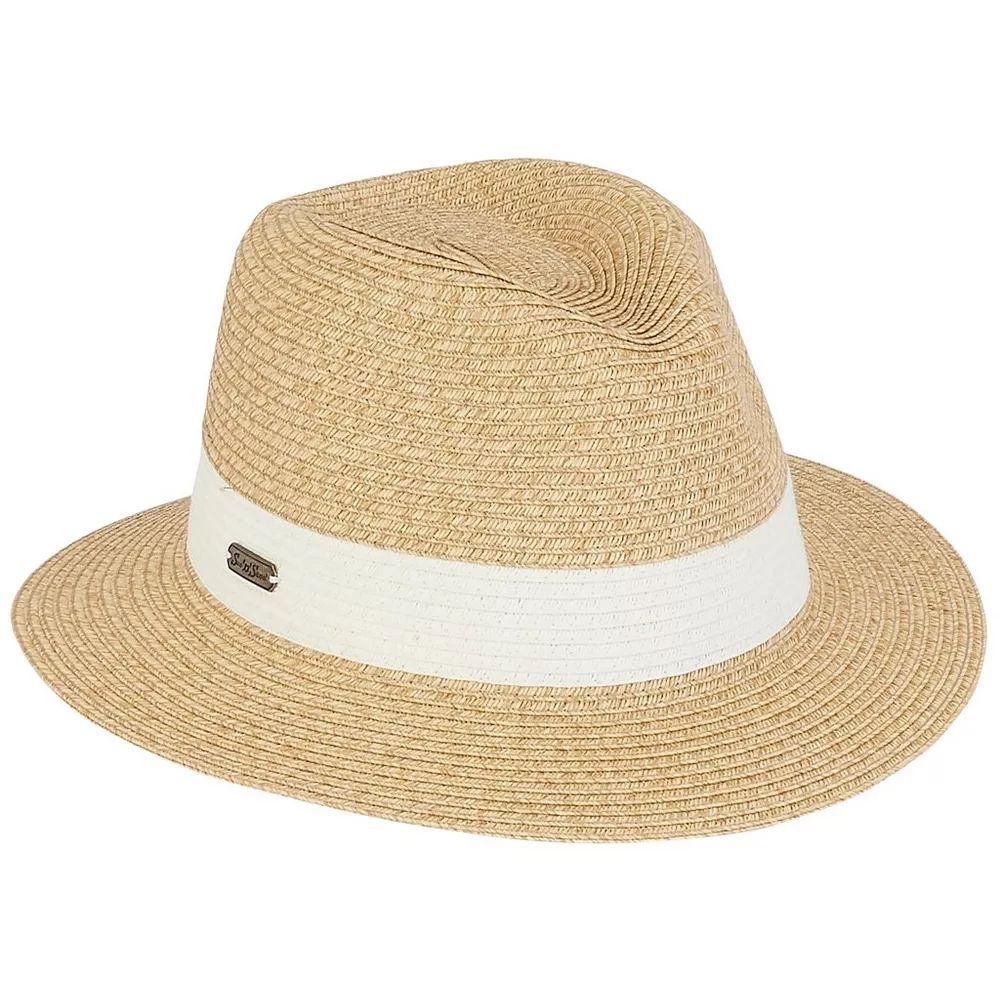 Womens White Ribbon Straw Fedora Hat | Bealls