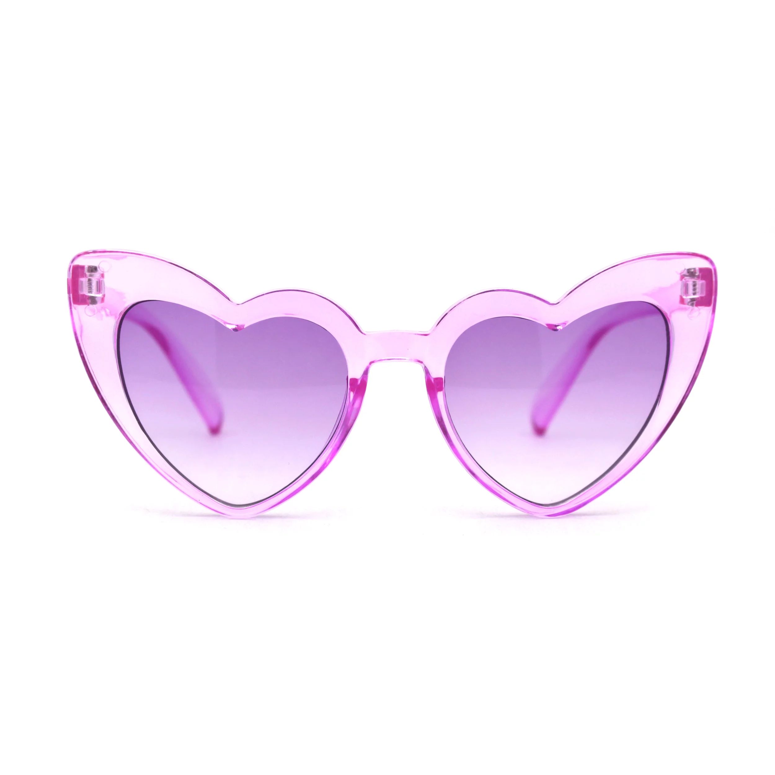 Girls Kid Size Pimp Daddy Color Lens Heart Shape Cat Eye Sunglasses Purple | Walmart (US)