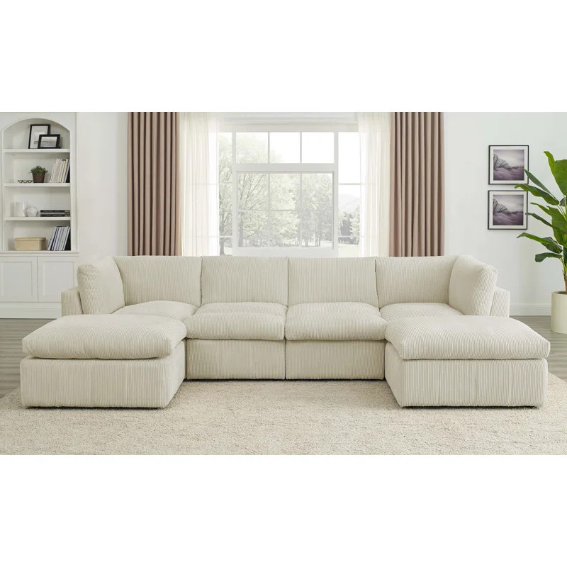 Angadresma 134" Wide Symmetrical Modular Corner Sectional | Wayfair North America