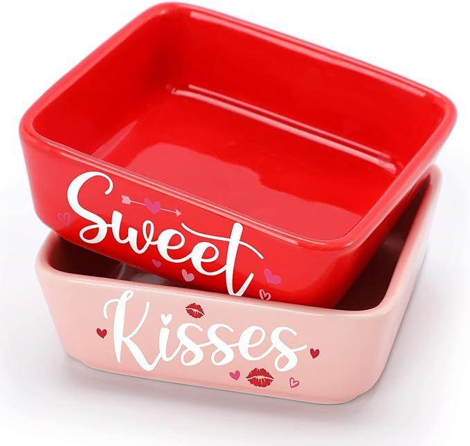 Amazon.com | Nefelibata Valentine’s Day Mini Candy Dish Ceramic Romantic Candy Bowl for Tiered ... | Amazon (US)