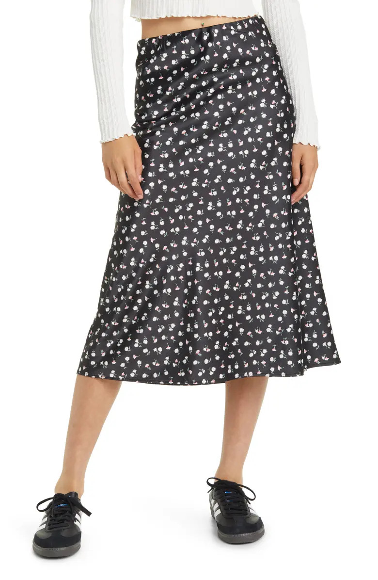 BP. Floral Stretch Satin Skirt | Nordstrom | Nordstrom