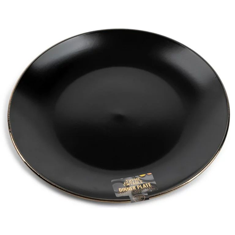 Thyme & Table Dinnerware Black Onyx Stoneware Round Dinner Plate - Walmart.com | Walmart (US)