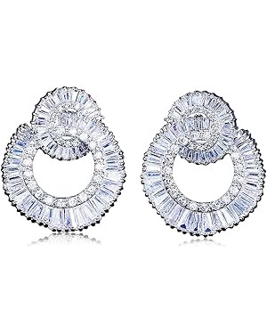 Women Elegant Statement Rhinestone Jewelry Dangle Drop Earrings Studs | Amazon (US)