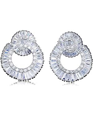 Women Elegant Statement Rhinestone Jewelry Dangle Drop Earrings Studs | Amazon (US)