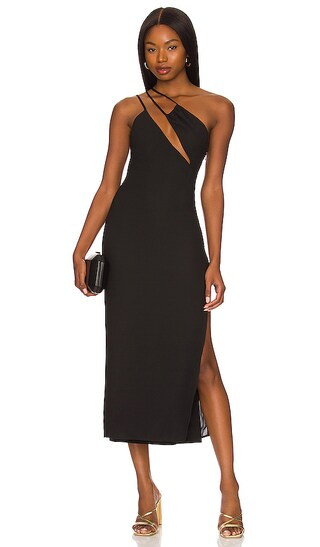 Yoshi Midi Dress in Black | Revolve Clothing (Global)